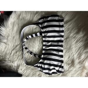 Gibson Latimer Black and White Striped Bikini Top Size Medium